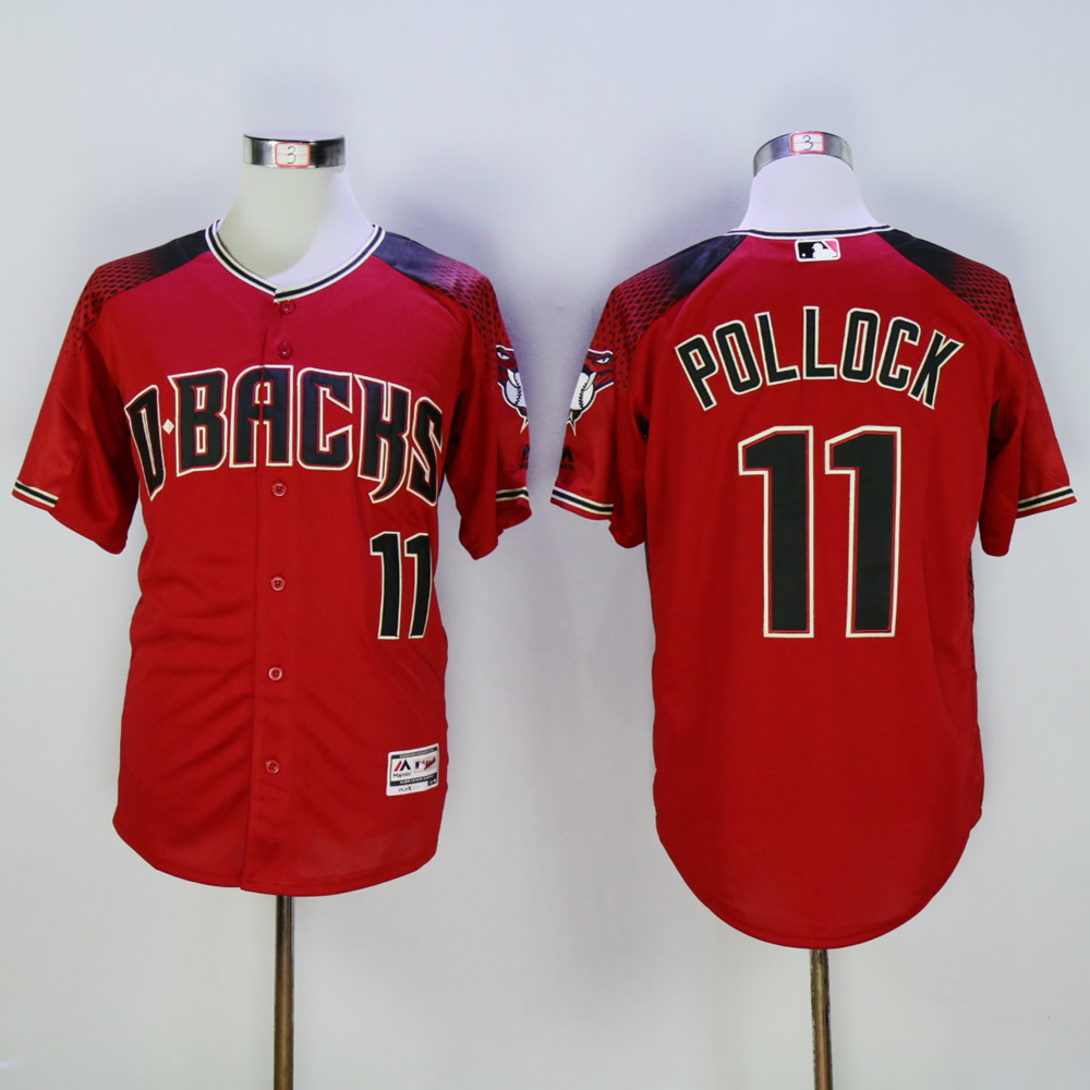 Men Arizona Diamondback 11 Pollock Red MLB Jerseys